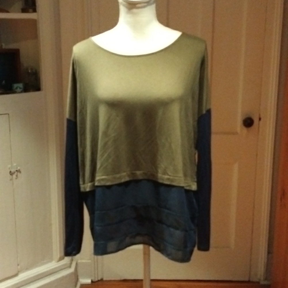 NEW Kristine Pullover Top With Chiffon Hem